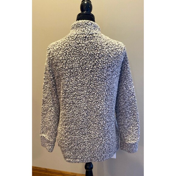 Weatherproof Jacket Vintage Lined Teddy Bear Pullover 1/4 Zip Grey Size Medium - Picture 2 of 11